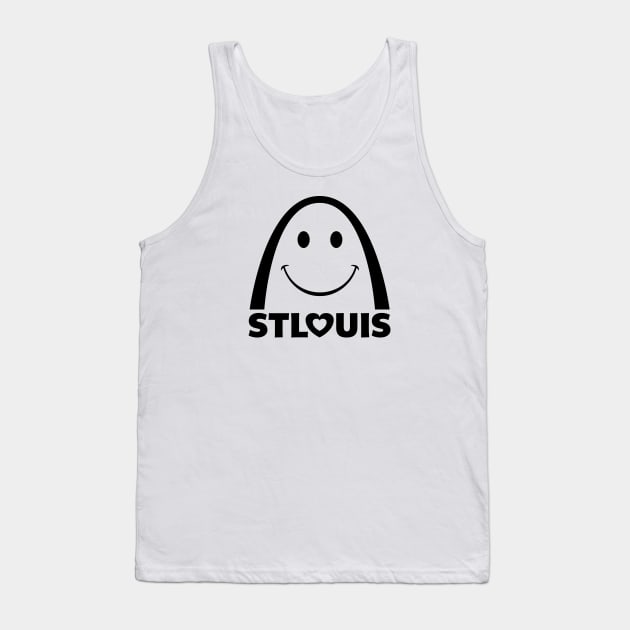 St. Louis (Saint Louis) Smiley Face Arch - black Tank Top by MitchLinhardt